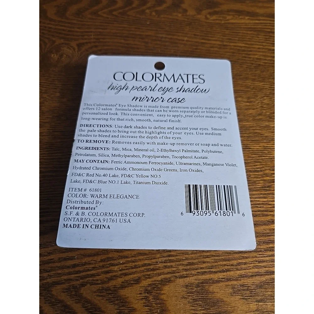 Colormates‎ High Pearl Eye Shadow With Mirror Case 12 Colors Warm Elegance 61801